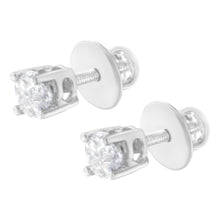 Load image into Gallery viewer, 14K White Gold 1/2 Cttw Pie-Cut Diamond Solitaire Stud Earrings (H-I Color, SI1-SI2 Clarity)
