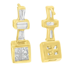 Load image into Gallery viewer, 14K Yellow Gold 1 1/3 cttw Diamond Hoop Earrings (G-H, VS1-VS2)

