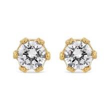 Load image into Gallery viewer, 14K White Gold 1/2 Cttw Round Diamond Crown Stud Earring (I-J Color, I1-I2 Clarity)
