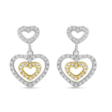 Load image into Gallery viewer, 14K Two Toned 1/2 cttw Round Cut Diamond Earrings (H-I, SI1-SI2)
