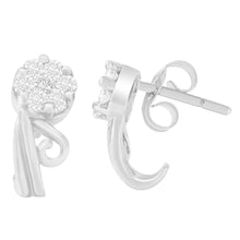 Load image into Gallery viewer, 14K White Gold 1/2 cttw Round Cut Diamond Earrings (H-I, I1-I2)
