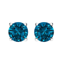 Load image into Gallery viewer, 14K White Gold 1.00 Cttw Blue Lab Grown Diamond Stud Earrings with Screw Backs
