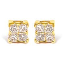Load image into Gallery viewer, 10KT Yellow Gold Princess Diamond Stud Earring (1/4 cttw, J-K Color, I1-I2 Clarity)
