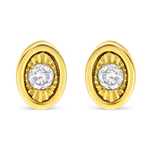 Load image into Gallery viewer, 10K Yellow Gold Plated .925 Sterling Silver 1/10 Cttw Miracle-Set Diamond Circle Shape Stud Earrings (K-L Color, I2-I3 Clarity)
