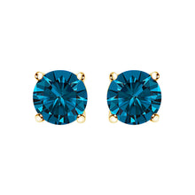 Load image into Gallery viewer, 14K White Gold 1.00 Cttw Blue Lab Grown Diamond Stud Earrings with Screw Backs
