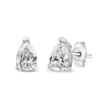 将图片加载到图库查看器，14K White Gold 1/2 Cttw Pear Shape Solitaire Lab Grown Diamond Stud Earrings (F-G Color, VS2-SI1 Clarity)
