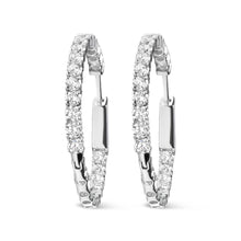 Load image into Gallery viewer, 14K White Gold 1.0 Carat Inside Out Lab-grown diamond Fashion Hoop Earrings (F-G Color, VS1-VS2 Clarity)
