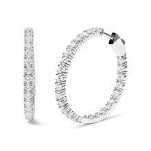 将图片加载到图库查看器，14K White Gold 5.00 Cttw Lab Grown Diamond Inside Out Hoop Earrings (F-G Color, VS1-VS2 Clarity)
