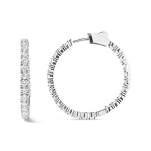 将图片加载到图库查看器，14K White Gold 5.00 Cttw Lab Grown Diamond Inside Out Hoop Earrings (F-G Color, VS1-VS2 Clarity)
