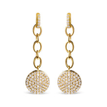 Load image into Gallery viewer, 18K Yellow Gold Plated .925 Sterling Silver 1.0 Cttw Diamond Composite Cluster Dangle Chain Earrings (I-J Color, I1-I2 Clarity)
