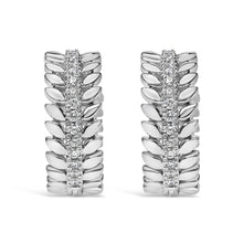 将图片加载到图库查看器，14K White Gold 1/4 Cttw Lab Grown Diamond Leafy Wreath Hoop Earrings (F-G Color, VS1-VS2 Clarity)
