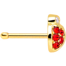 Load image into Gallery viewer, 20G 7mm Red Gem Gold Tone Ladybug Nose Bone
