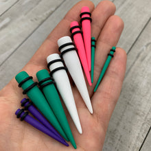 Load image into Gallery viewer, Grey Matte Acrylic Straight Taper Set 2G to 00G
