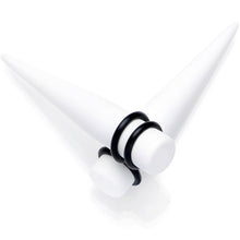 Load image into Gallery viewer, White Matte Acrylic Straight Taper Set 2G to 00G
