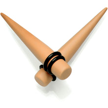 Load image into Gallery viewer, Tan Matte Acrylic Straight Taper Set 2G to 00G
