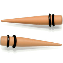 Load image into Gallery viewer, Tan Matte Acrylic Straight Taper Set 2G to 00G
