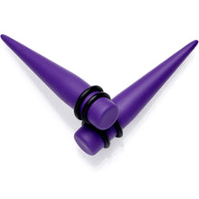 Load image into Gallery viewer, Light Purple Matte Acrylic Straight Taper Set 12G to 00G
