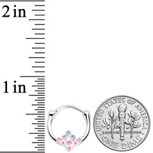 Load image into Gallery viewer, 16G 3/8 Clear Pink Gem Classic Cluster Septum Clicker
