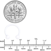 将图片加载到图库查看器，16G 3/8 White Matte Horseshoe Circular Barbell
