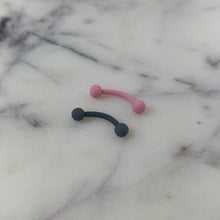 Load image into Gallery viewer, 16G 5/16 Grey Acrylic Matte Curved Eyebrow Ring
