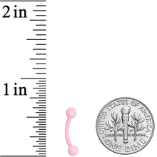 Load image into Gallery viewer, 16G 5/16 Pink Acrylic Matte Curved Eyebrow Ring
