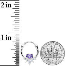 Load image into Gallery viewer, 18G 3/8 Purple Clear Gem Spray Cartilage Clicker
