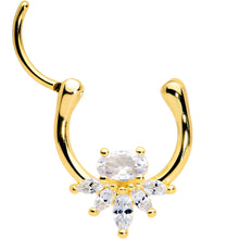 Load image into Gallery viewer, 18G 3/8 Clear Gem Gold Tone Anodized Spray Cartilage Clicker

