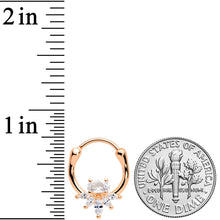Load image into Gallery viewer, 18G 3/8 Clear Gem Rose Gold Tone Anodized Spray Cartilage Clicker
