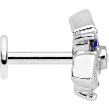 Load image into Gallery viewer, 16G 1/4 Blue Gem Geometry Squares Circles Labret Monroe Tragus
