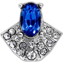 Load image into Gallery viewer, 16G 1/4 Clear Blue Gem Art Deco Fan Cartilage Tragus Earring

