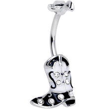 将图片加载到图库查看器，Clear Gem Western Boot Hat Belly Ring
