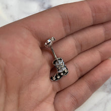 将图片加载到图库查看器，Clear Gem Western Boot Hat Belly Ring
