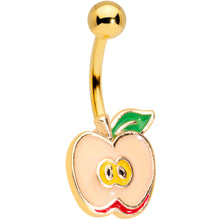 将图片加载到图库查看器，Gold Tone Sweet Apple Belly Ring
