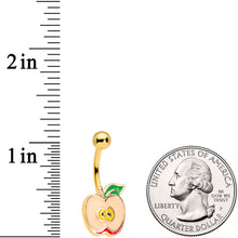将图片加载到图库查看器，Gold Tone Sweet Apple Belly Ring
