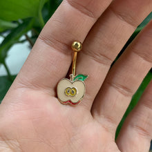将图片加载到图库查看器，Gold Tone Sweet Apple Belly Ring
