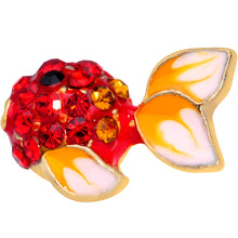Load image into Gallery viewer, 16G 1/4 Red Gem Gold Tone Blow Fish Cartilage Tragus Earring

