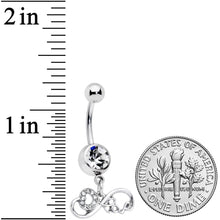 Load image into Gallery viewer, Clear Gem Infinity Heart Dangle Belly Ring
