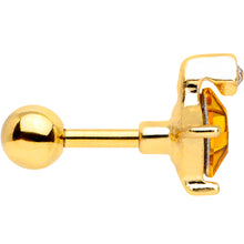 Load image into Gallery viewer, 16G 1/4 Clear Yellow Gem Gold Tone Rhombus Cartilage Tragus
