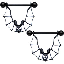 将图片加载到图库查看器，14G 3/4 Black Bats Halloween Nipple Shield Set
