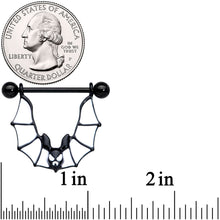 将图片加载到图库查看器，14G 3/4 Black Bats Halloween Nipple Shield Set
