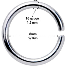 Load image into Gallery viewer, 16G 5/16 Seamless Cartilage Ring Set of 12
