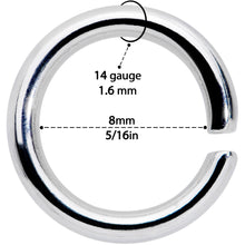 Load image into Gallery viewer, 14G 5/16 Seamless Cartilage Ring Set of 12
