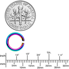 Load image into Gallery viewer, 14G 5/16 Rainbow Anodized Seamless Cartilage Ring Set of 12
