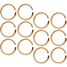 Load image into Gallery viewer, 16G 5/16 Rose Gold Tone Seamless Cartilage Ring Set of 12
