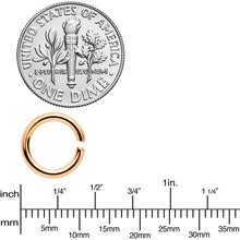 Load image into Gallery viewer, 14G 5/16 Rose Gold Tone Anodized Seamless Cartilage Ring Set of 12
