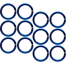 Load image into Gallery viewer, 16G 5/16 Blue Anodized Seamless Cartilage Ring Set of 12

