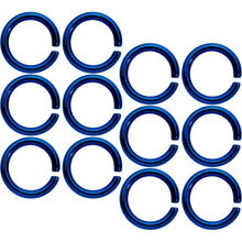 Load image into Gallery viewer, 14G 5/16 Blue Anodized Seamless Cartilage Ring Set of 12
