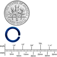 Load image into Gallery viewer, 14G 5/16 Blue Anodized Seamless Cartilage Ring Set of 12
