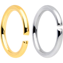 Load image into Gallery viewer, 16G 5/16 Steel Gold Tone Seamless Cartilage Ring Set of 12
