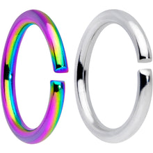 Load image into Gallery viewer, 16G 5/16 Steel Rainbow Anodized Seamless Cartilage Ring Set of 12
